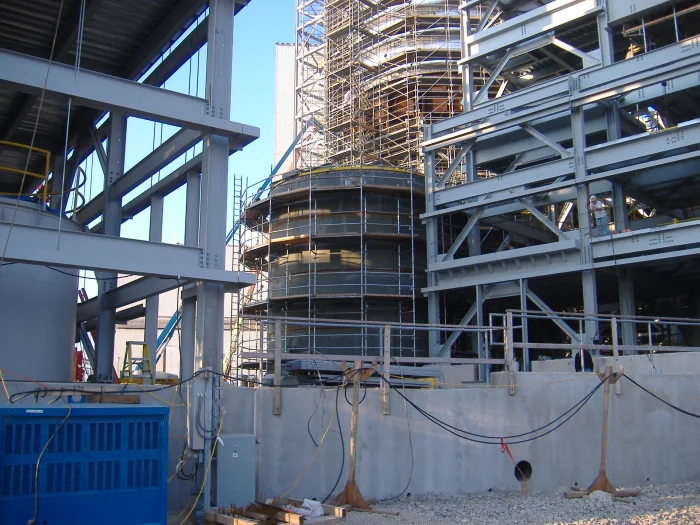 Field crew installing a vessel at a customer facility