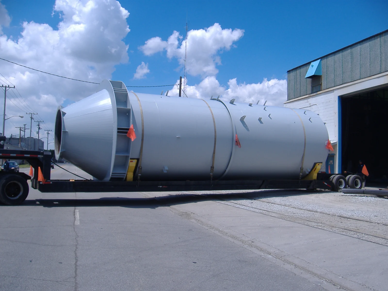 Lime silo fabricated for a power generation facility
