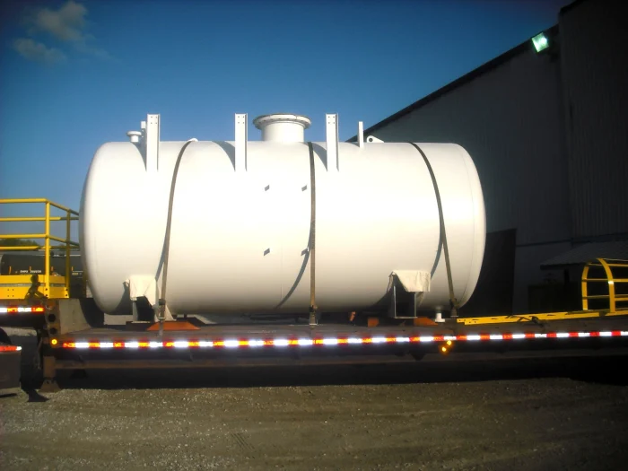 Completed tank staged before shipping